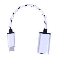 Tipe C USB 3.1 Male Ke USB Female Adaptor OTG Sinkronisasi Data Kabel Cord (Perak)-Intl