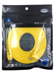 Merek 0.5 M Kabel Aurum Flat CAT6 Flat UTP Ethernet Kabel Jaringan RJ45 Patch LAN Kabel/Ethernet Kabel Logam Crystal Kepala Kuning-Intl