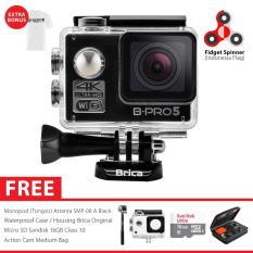BRICA B-PRO 5 Alpha Edition 2 (AE2) 4K WIFI Action Camera Combo Attanta Deluxe SpinIndo - Hitam