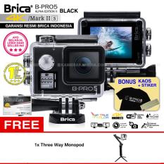 BRICA B-PRO 5 Alpha Edition Mark IIs (AE2s) WIFI 4K BLACK + 3 Way Monopod + Kaos Brica + Sticker BPRO5