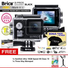 BRICA B-PRO 5 Alpha Edition Mark IIs (AE2s) WIFI 4K BLACK + 3 Way Monopod + SanDisk 16GB Class 10 + Kaos Brica + Sticker BPRO5