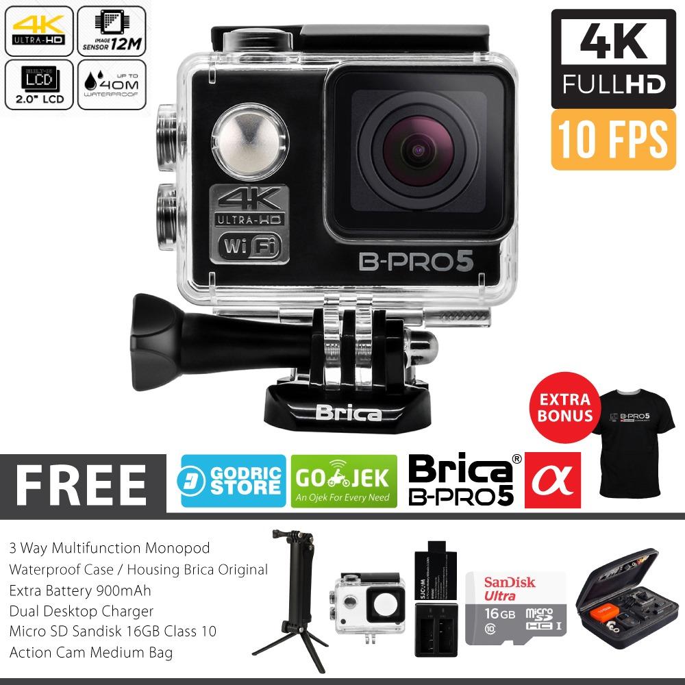 BRICA B-PRO 5 Alpha Edition Paket Combo 3-Way Extreme Full HD 1080p Wifi Action Camera