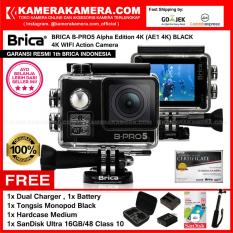 BRICA B-PRO5 Alpha Edition 4K (AE1 4K) BLACK 4K Ultra HD 12MP Action Camera - Garansi Resmi Brica Indonesia Free SanDisk Ultra 16gb + Battery + Charger + Hardcase Medium + Tongsis Monopod