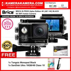 BRICA B-PRO5 Alpha Edition 4K (AE1 4K) BLACK 4K Ultra HD 12MP Action Camera - Garansi Resmi Brica Indonesia Free SanDisk Ultra 16gb + Tongsis Monopod