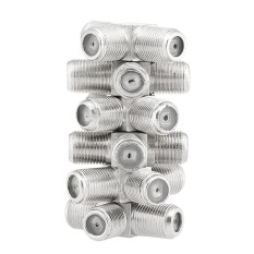 British F Tipe Whorl Satu Wanita Ke Dua Konektor Wanita Tiga WaysAdapter TV Kabel T-shape Splitter Signal Satu untuk Dua 10 Pcs-Intl