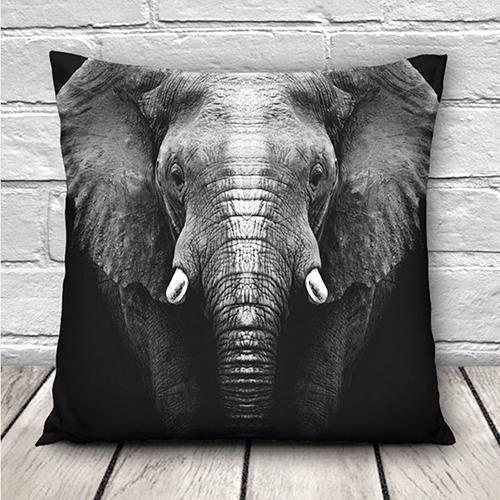 Broadfashion 3D Printing Gajah Linen Bantal Kursi Sarung Bantal Kasus-Internasional