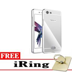 Case Aluminium Bumper Mirror for OPPO a31t Neo 5 oppo neo5 - silver + Free iring stand