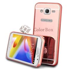 Bumper Mirror Samsung Galaxy G530 Grand Prime / Back Case Samsung G530 Alumunium Metal Sliding Hardcase G530 - Rose Gold