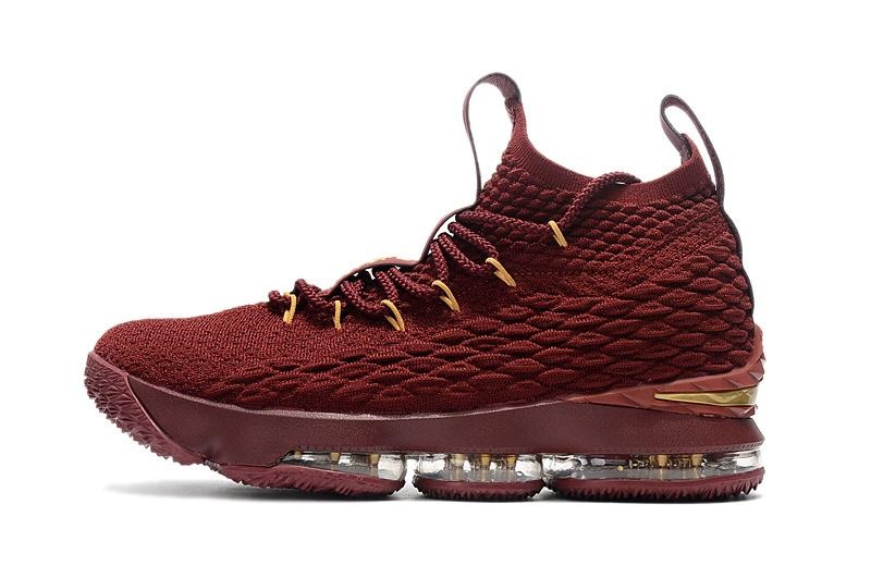 Burgundy Size 40 Mens Lebron XV 15 Basketball Shoes NBA LeBron James Sneakers Non slip Hard-wearing Official