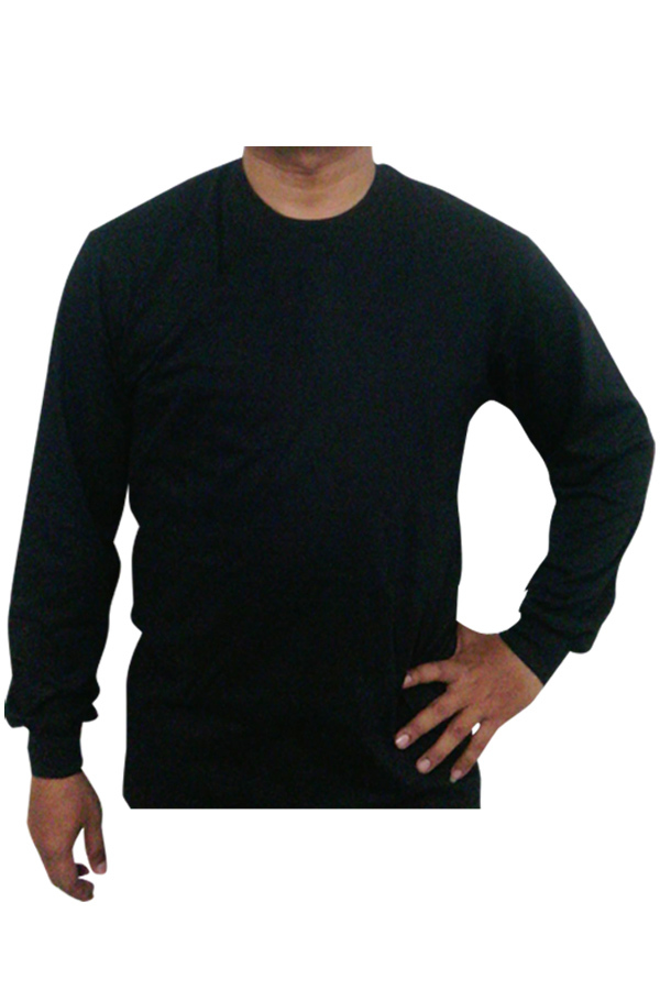Bursa Kaos Polos - Kaos Polos Big Size Lengan Panjang - 3L - Hitam