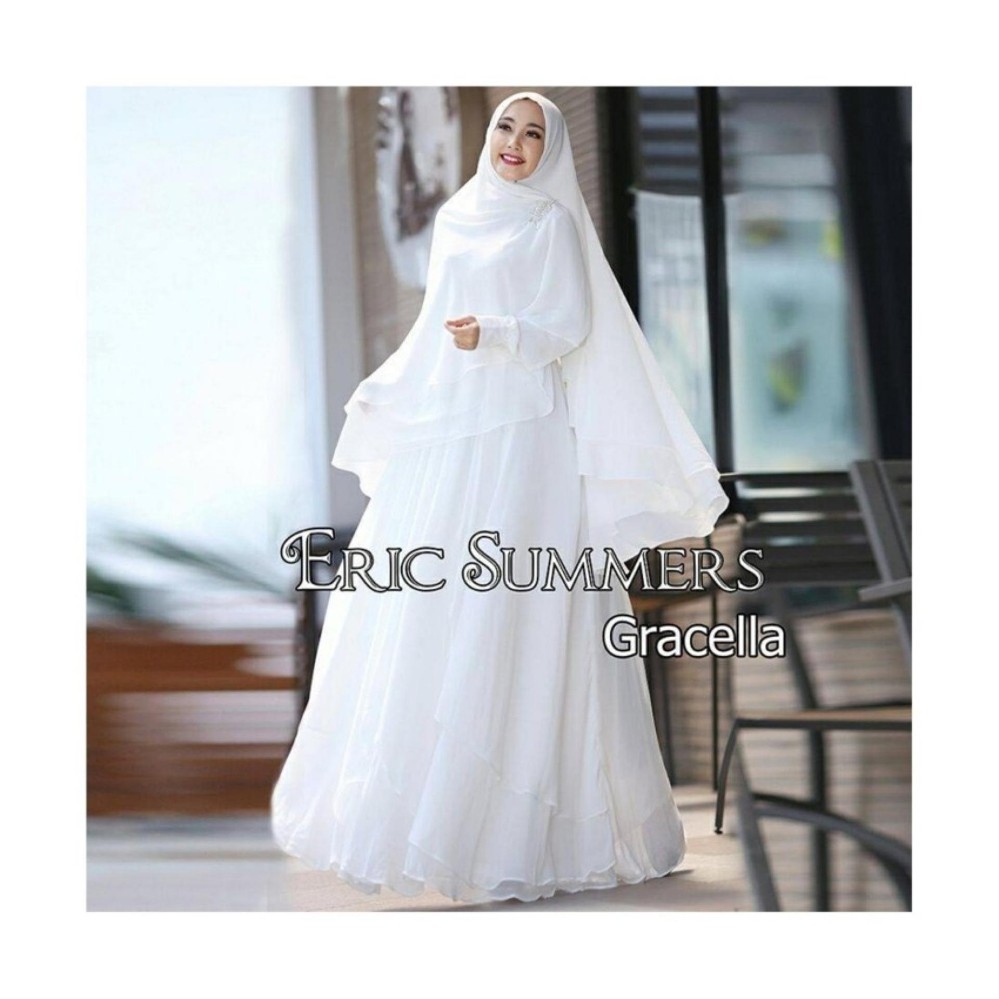 Butik Aisyah Baju Wanita Gaun Dress Gamis Syari Busui Gracella Polos dan Hijab Cerutty 3 Layer