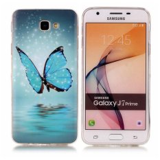 Butterfly Noctilucent TPU Lembut Kantong Gas Belakang Case Cover untuk Samsung GALAXY J7 Prime Case-Intl