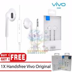BUY 1 GET 1 Vivo XE680 Handsfree For Vivo V5 V5s V5 plus Y53 All Smartphone Jack 3.5m Original 100% In-ear New Headset - White / Putih