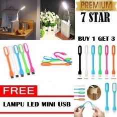 BUY 1 GET 3 Lampu Mini LED USB Light Powerbank Lampu Baca Lampu Multifungsi - Random
