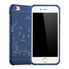 BYT Naga Debossed Silicon Layar Penutup Pelindung Case untuk Apple IPhone 6/6 S 4.7 Inci (biru)