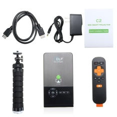 C2 Smart Mini Projector 1+8G Android 4.4 LED DLP Home Theater Projector WiFi BT US Plug - intl
