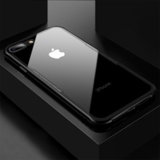 Cafele untuk iPhone 8 Plus dan 7 Plus TPU + Kaca Antigores Tahan Guncangan Pelindung Penutup Belakang Case (Hitam)-Intl