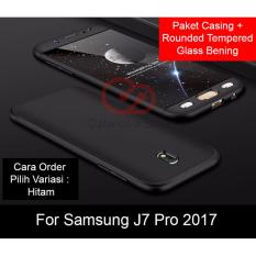 Calandiva Premium Front Back 360 Degree Full Protection Case Quality Grade A for Samsung Galaxy J7 PRO 2017 ( J730 ) + Tempered Glass 2.5D Bening