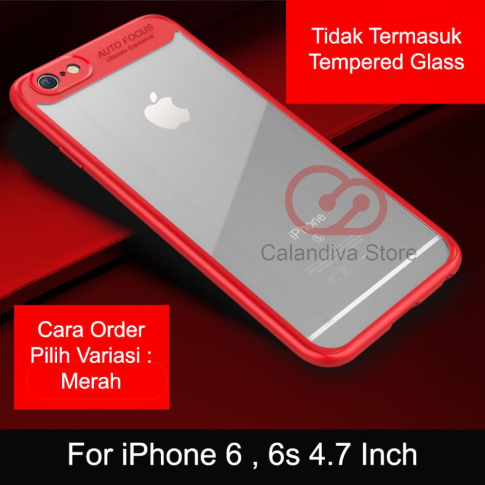 Calandiva Transparent Shockproof Hybrid Premium Quality Grade A Case for iPhone 6 ,iPhone 6s 4.7 Inch (sama ukuran)