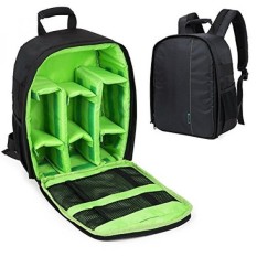 Camera Backpack DSLR Hiking Camera Bag Waterproof for Canon, Nikon, Sony, Olympus, Samsung, Panasonic, Pentax Cameras (Green)