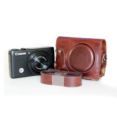 Tas Kamera untuk Canon S120-A S110 Ringan PU Kulit CameraBagCase Cover untuk Canon S110 S120-A Kamera (Kopi) -Intl