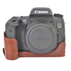 Camera Case For Canon EOS 760D EOS 750D 700D 650D 600D Camera Bag Case PU Leather Half Body Set Cover With Bottom opening