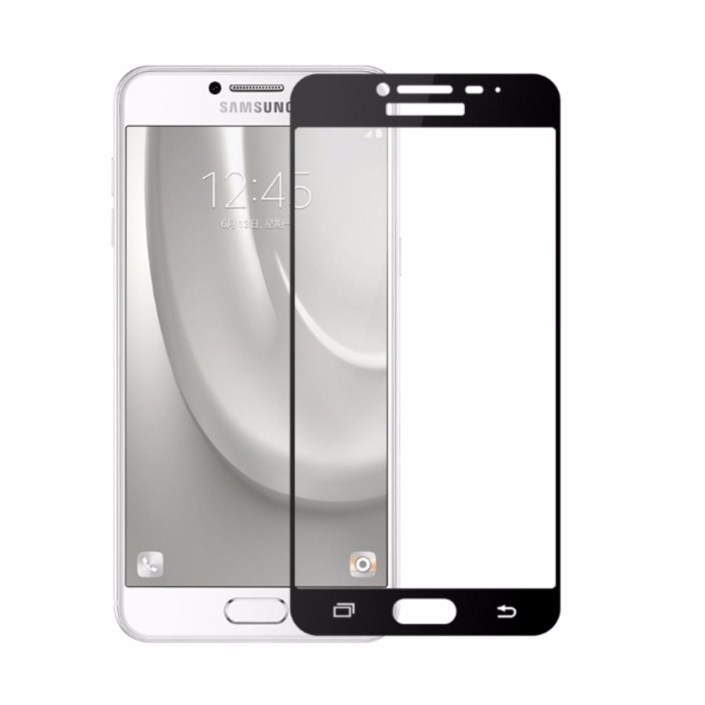 Vn Full Cover Samsung Galaxy C9 / C9 Pro / 4G LTE / Duos| Premium 9H Tempered Glass 4D Screen Protector Film 0.32mm - Hitam
