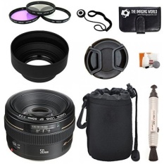 Canon EF 50mm f/1.4 USM Standard & Medium Telephoto Lens for Canon SLR Cameras + Pouch + Filter Kit + Lens Cleaner + Digital Camera Lens Accessories Bundle - intl