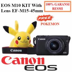 Canon EOS M10 Kamera Digital KIT Lens EF-M15-45mm -Hitam-Free Pokemon -Garansi Resmi