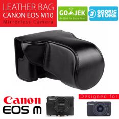 Canon EOS M10 Leather Bag / Case / Tas Kulit Kamera Mirrorless 15-45 MM / 18-55 MM - Hitam