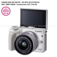 CANON EOS M3 + EF-M15-45 IS STM KIT (WHITE) 24.2MP WiFi Touchscreen LCD