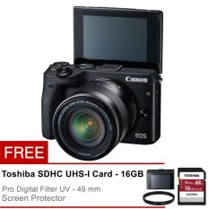 Canon EOS M3 Kit (EF-M15-45 IS STM) - Black + Full Package
