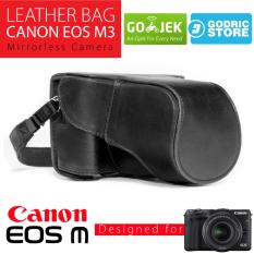 Canon EOS M3 Leather Bag / Case / Tas Kulit Kamera Mirrorless Kit 15-45 MM / 18-55 MM - Hitam