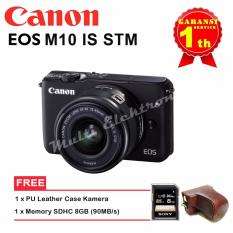 Canon Kamera EOS M10 KIT With Lens EF-M15-45mm - Hitam+Memori SDHC 8GB (90MBs)+PU Leather Case Camera