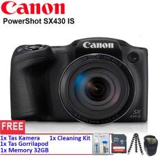 Canon PowerShot SX430 IS - WiFi 20MP 45x Optical Zoom (Resmi) + SanDisk Ultra 32gb + Cleaning Kit + Gorillapod + Tas Kamera (RESMI)