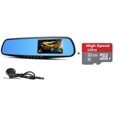 Car Camera | Car Video Recorder Full HD 1080P | Car Video Camera4.3 Inch LCD with Dual Lens for Vehicles Front & RearviewMirror +32GB Micro SD Included - intl