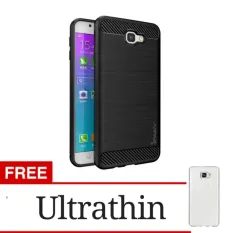 Carbon ipaky Terbaru Back Case for Samsung J5 Prime + Gratis Ultrathin Jelly - Black