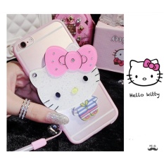 Kartun lucu cermin Case Untuk OPPO F3 (Pink + Big Head KT)
