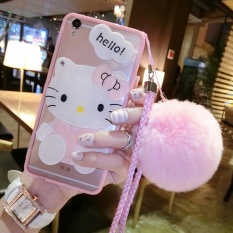 Kartun Lucu Cermin Pelindung Berkualitas Tinggi Kasus Klasik untuk Samsung Galaxy J7 (2017/J720 (pink + Rambut Ball KT) -Intl