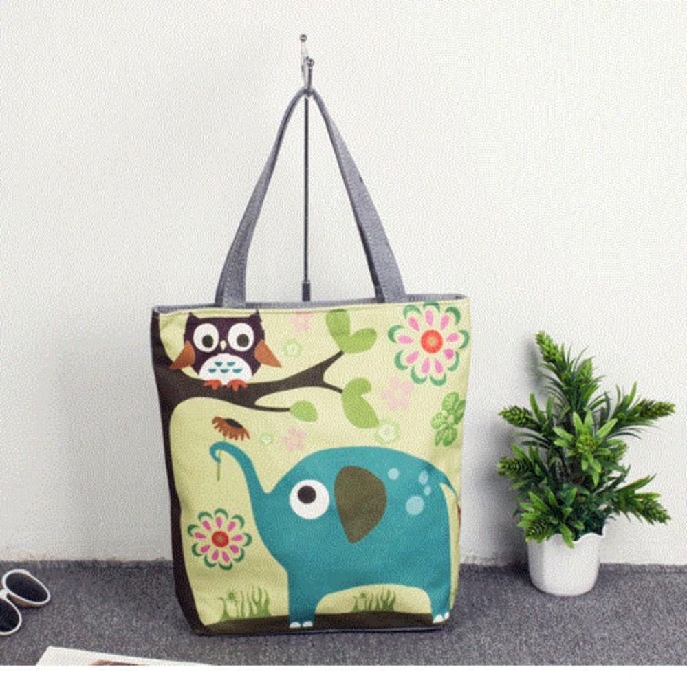 Cartoon printing bag tutorial bag canvas hand bag shoulder bag - intl