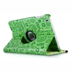 Kartun Versi 360 Derajat Rotasi Smart Cover PU Leather Cover Cover Shell untuk Apple IPad Mini 1 (Hijau) -Intl