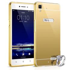 Case Aluminium Bumper Mirror for OPPO R7S - Gold