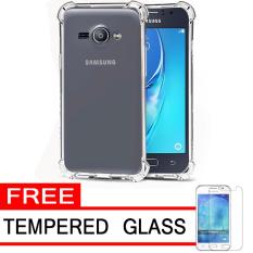 Case Anti Shock / Anti Crack Elegant Softcase for Samsung Galaxy J1 Ace - White Clear + Free Tempered Glass