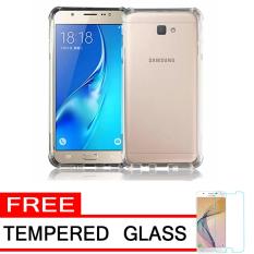 Case Anti Shock / Anti Crack Elegant Softcase for Samsung Galaxy J5 Prime - White Clear + Free Tempered Glass