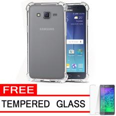 Case Anti Shock / Anti Crack Elegant Softcase for Samsung Galaxy J5 2015 (J500) - White Clear + Free Tempered Glass