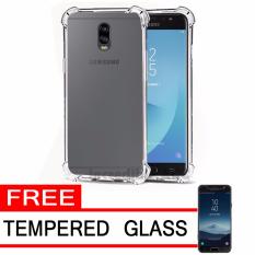 Case Anti Shock / Anti Crack Elegant Softcase for Samsung Galaxy J7 Plus - White Clear + Free Tempered Glass