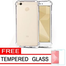 Case Anti Shock / Anti Crack Elegant Softcase  for Xiaomi Redmi 4x - White Clear + Free Tempered Glass