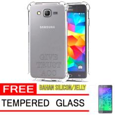 Case AntiCrack / Anti Crack / Shock / Benturan Elegant Softcase for Samsung Galaxy Grand Prime / Duos / Plus / G350 / G350H + Gratis Free Tempered Glass - Clear
