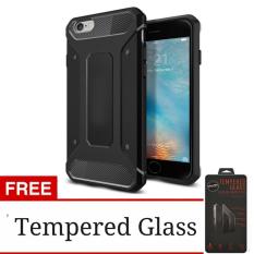 Case Capsule Ultra Rugged Hybrid Armor For Apple iPhone 5G / 5S /5SE TPU Shockproof Anti Slip Soft Back Case / Softcase / Casing Hp + Free Tempered Glass Protection / Anti Gores Kaca - Hitam / Black