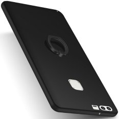 Case untuk Huawei P9 PLUS Cincin Rotasi Grip Ultra Slim Fit Hard PC Snap-On Back Case-Hitam -Intl